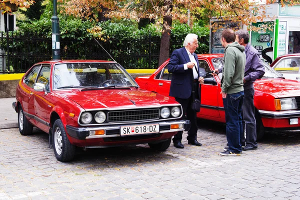 Skopje Macedonia September 2018 Retro Car Motorbikes Exhibition Vintage Auto — Stock Photo, Image