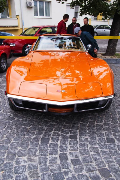 Skopje Macedonia Setembro 2018 Carro Retro Motos Exposição Automóvel Vintage — Fotografia de Stock