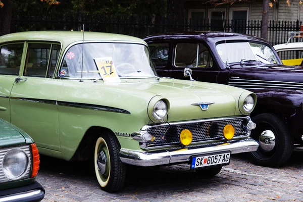 Skopje Macedonia Septiembre 2018 Auto Retro Motocicletas Exposición Auto Vintage — Foto de Stock