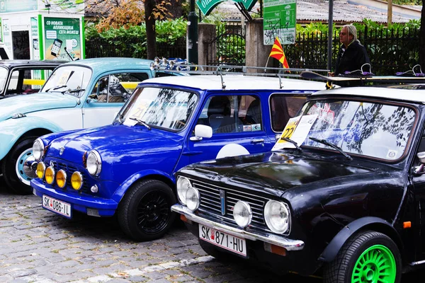 Skopje Macedonia Septembre 2018 Voiture Rétro Motos Sur Salon Automobile — Photo