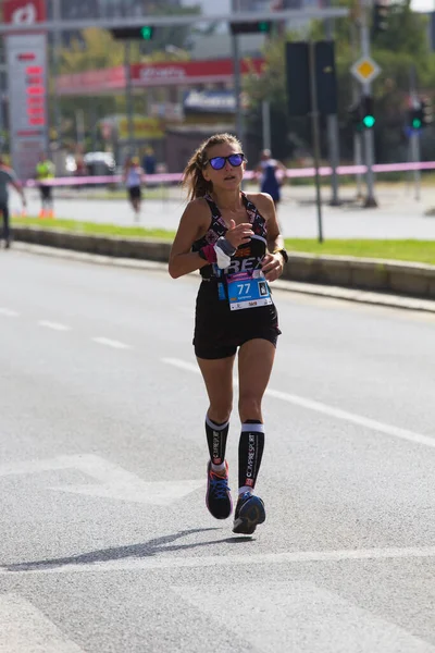 Skopje Octobre Nombre Limité 1500 Coureurs Inscrits Pandémie Covid Participent — Photo