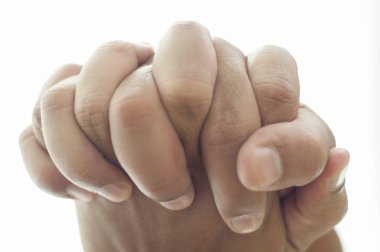 Eller birlikte beyaz arka plan üzerinde Birleşmiş