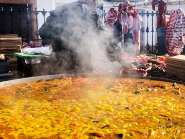Big even with big paella in spain clipart