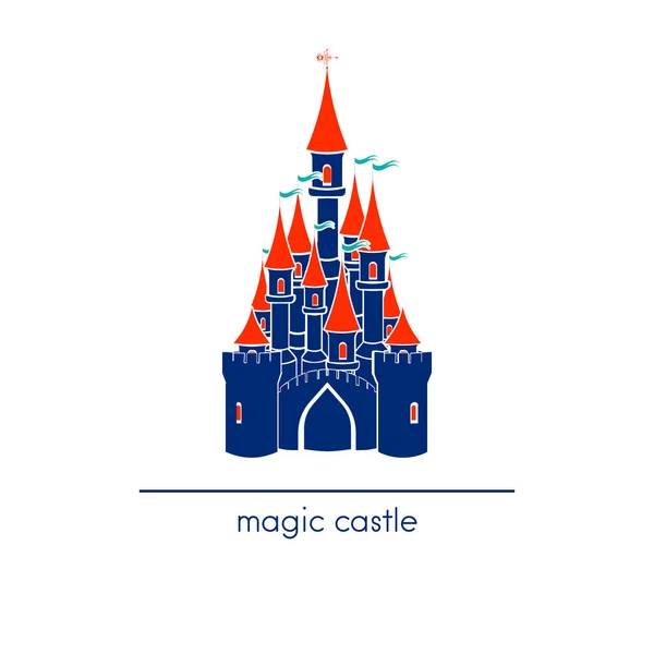 Castle Icon Line Art Style Isolated Vector Illustration — Stock Vector