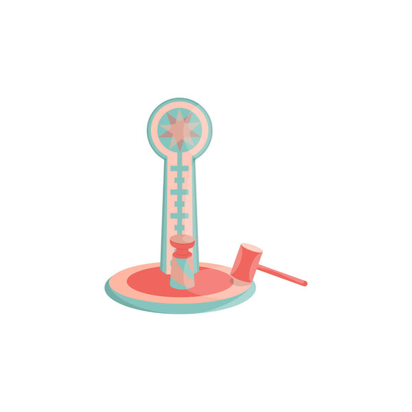 Cartoon dynamometer entertainment icon. Isolated vector illustration.