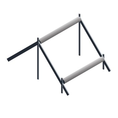 İzometrik engel simgesi. Aşırı yaz sporu. İzole vektör çizim