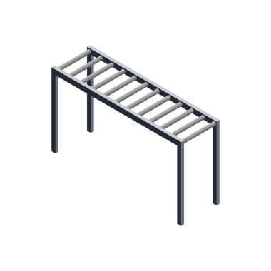 İzometrik engel simgesi. Aşırı yaz sporu. İzole vektör çizim