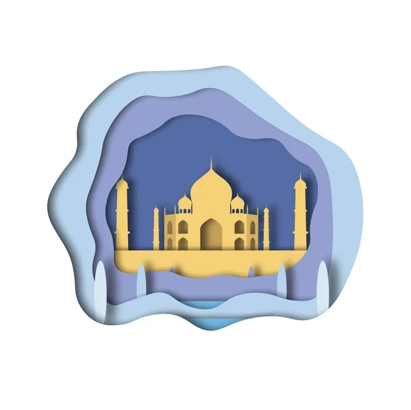 Taj Mahal Style Coupe Papier Illustration Vectorielle — Image vectorielle
