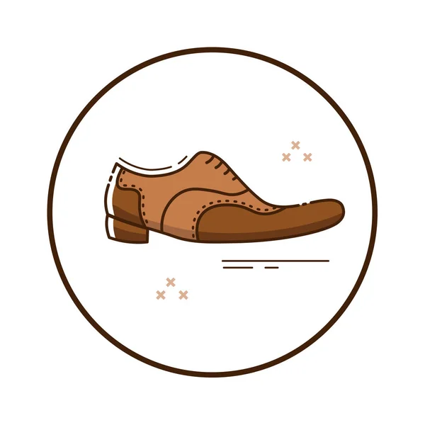 Line Art Mafia Schuhe Ikone Kreis Isolierte Vektorabbildung — Stockvektor