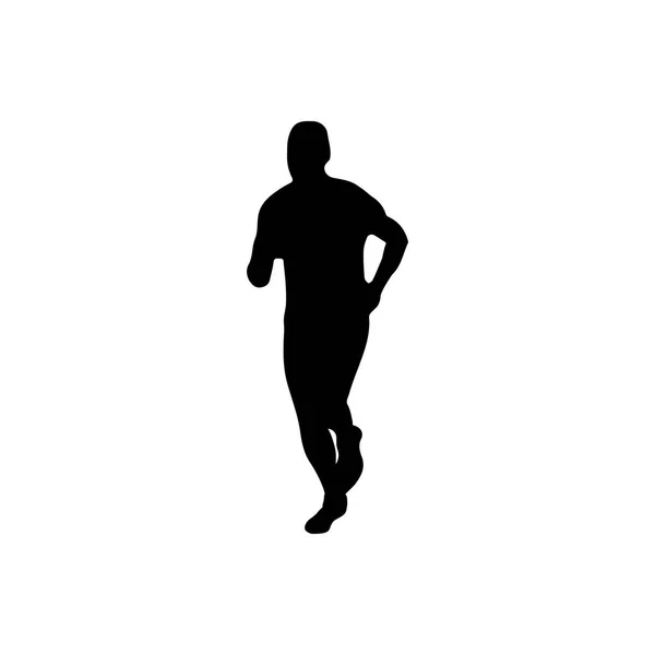 Černá Silueta Běžící Muž Závod Symbol Vektorové Ilustrace — Stockový vektor