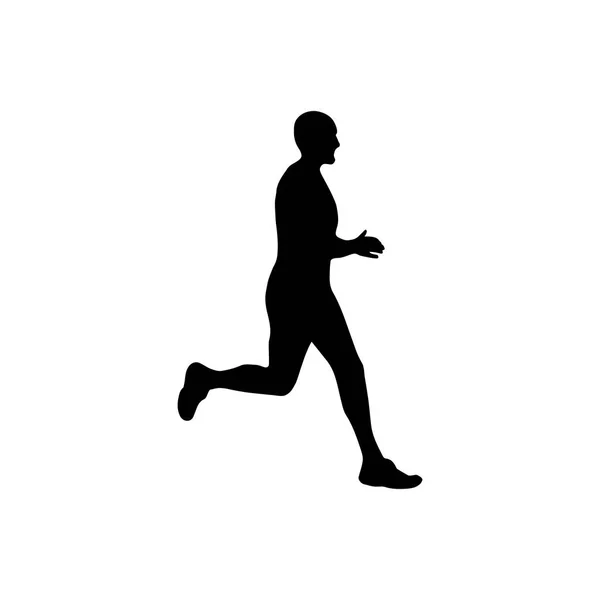 Silueta Negra Hombre Corriendo Símbolo Racial Ilustración Vectorial — Archivo Imágenes Vectoriales