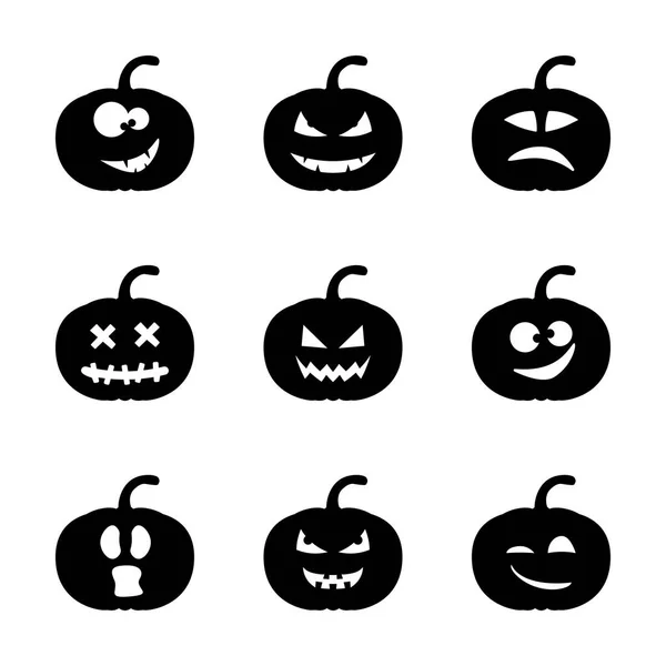 Conjunto de calabaza de halloween silueta . — Archivo Imágenes Vectoriales