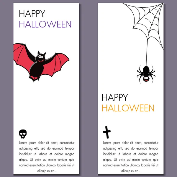 Cartoon Halloween vertical banner — Stock Vector