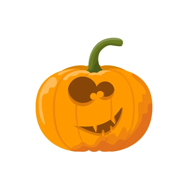 Cartoon Halloween Angry Pumpkin Isolated Vector Illustration — Stock Vector
