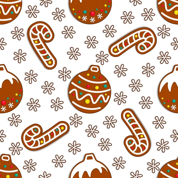 Gingerbread şeker Dikişsiz desen beyaz arka plan üzerinde