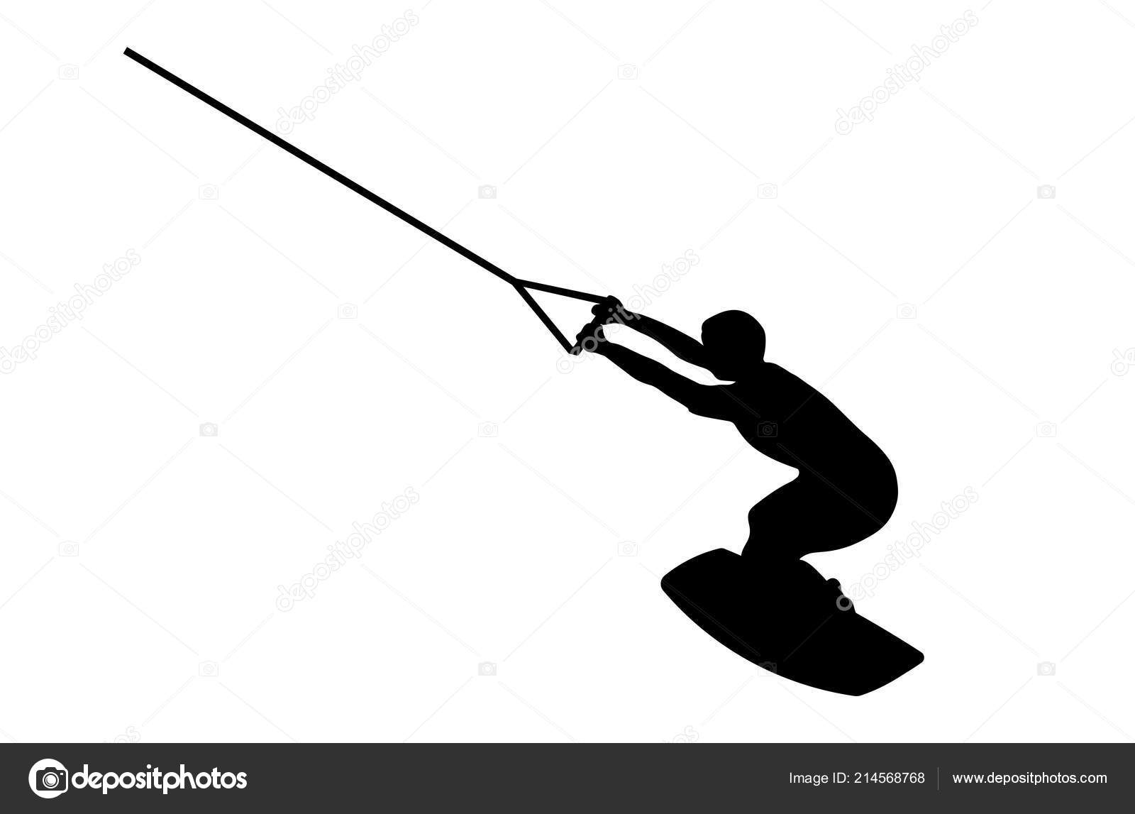 Black Silhouette Man Wakeboard White Background Isolated Vector  Illustration Stock Vector by ©butus.st.gmail.com 214568768, image size:1600x1147