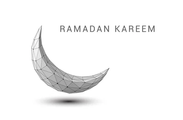 Abstrakcyjny półksiężyc. Ramadan Kareem tle. Styl Low Poly — Wektor stockowy