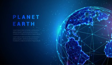 Soyut vektör düşük polyester dünya küre kavramı.