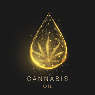 Soyut düşük polimerli altın yağ damlası.