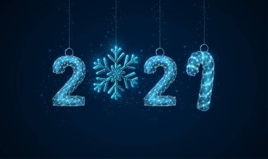 Mutlu 2021 Yeni Yıl Kutlama kartları ve Noel oyuncakları