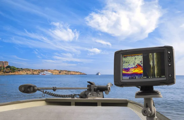 Fischfinder Echolot Fischersonar Boot — Stockfoto