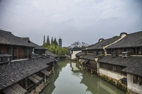 Watertown Channel Buildings Water Zhouzhuang China — Stock Photo, Image