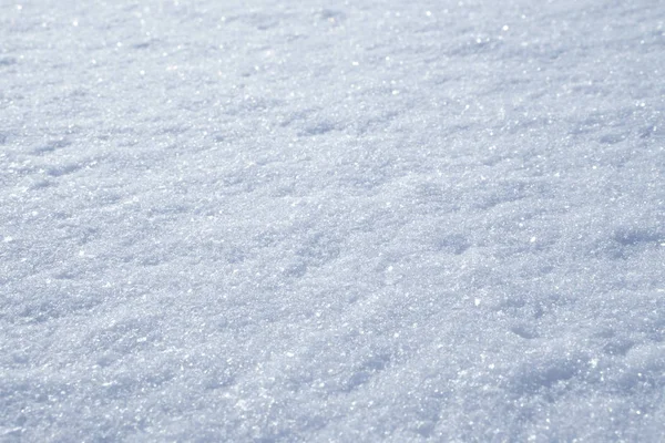 白色的冬季背景新鲜的雪纹理 选择性对焦视图 — 图库照片