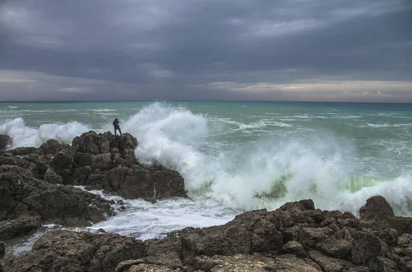 Pesca Extrema Panorama Costa Marítima Grécia — Fotografia de Stock