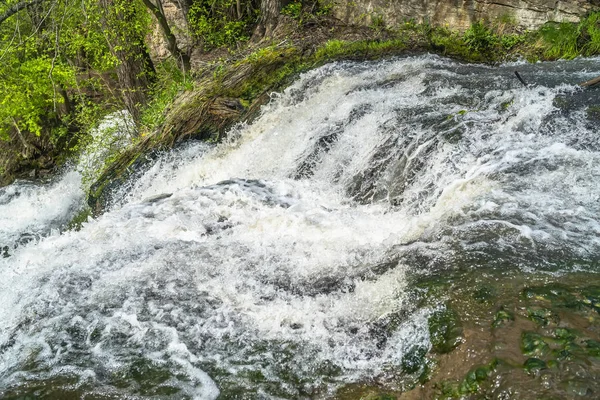 Mountain river waterfall landscape. View from top of Dzhurynskyi