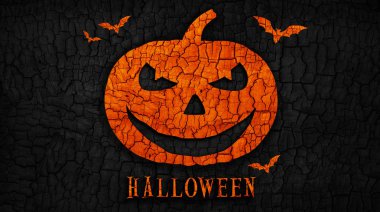 Soyut Halloween Kabak Siyah Yanmış ahşap doku arka plan