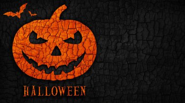 Soyut Halloween Kabak Siyah Yanmış ahşap doku arka plan