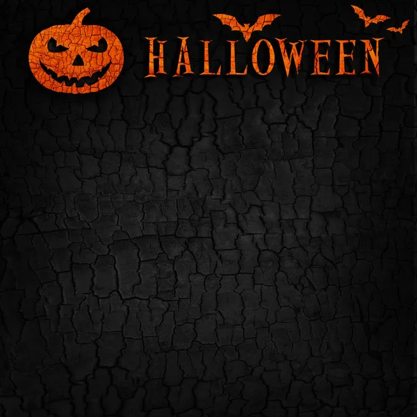Abstract Halloween Pumpkin on Black Burned wood texture background — Stock Photo, Image