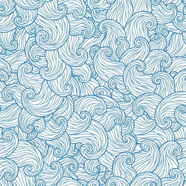 Seamless Abstract Hand Drawn Waves Pattern Wavy Background Seamless Pattern — Stock Vector