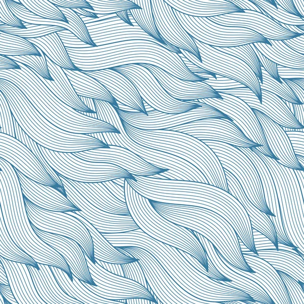 Patrón Ondas Dibujadas Mano Abstractas Sin Costuras Fondo Ondulado Patrón — Vector de stock