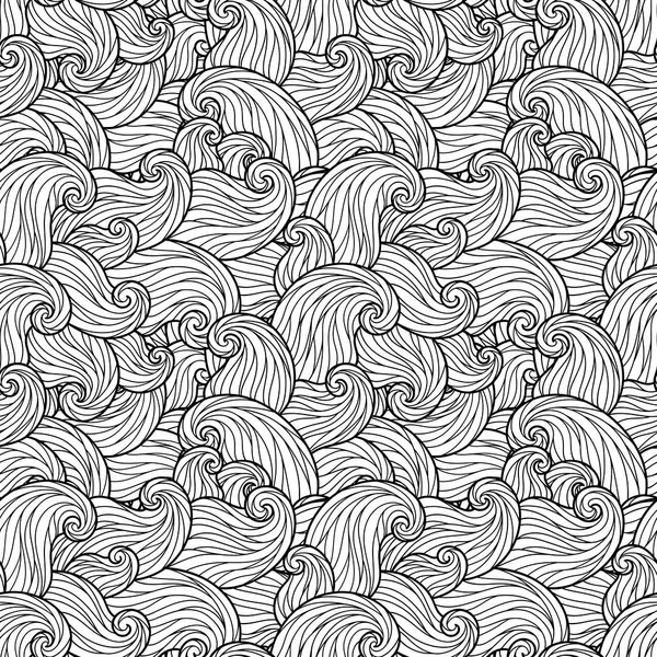 Seamless Wave Pattern Coloring Book — Stock Vector