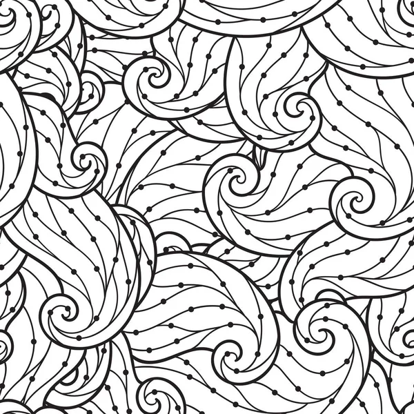 Seamless Wave Pattern Coloring Book — Stock Vector