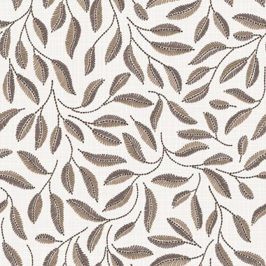 Nakış Tekstil, ev dekor, moda, kumaş için keten kumaş dokusu üzerinde çiçek seamless modeli. dikiş taklit  