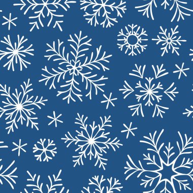 Kar taneleri seamless modeli. Kar yağışı Noel tekrar zemin. 