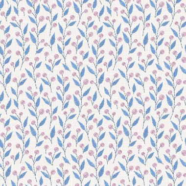 Nakış Tekstil, ev dekor, moda, kumaş için keten kumaş dokusu üzerinde çiçek seamless modeli. dikiş taklit  