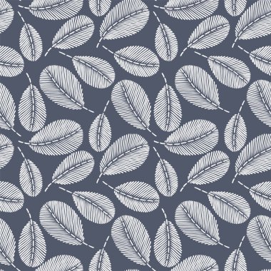 El yaprağı, nane, baharatlı otlar, mutfak doku ile çizilmiş seamless modeli. Tasarım paket çay, duvar kağıdı, kozmetik, tekstil, doğal organik ürün için pişirme madde doodle.