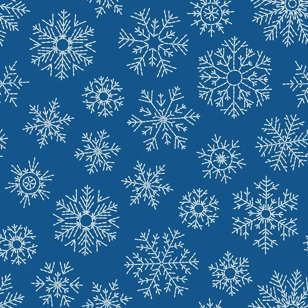 Flocons Neige Motif Sans Couture Chute Neige Noël Répétition Toile — Image vectorielle