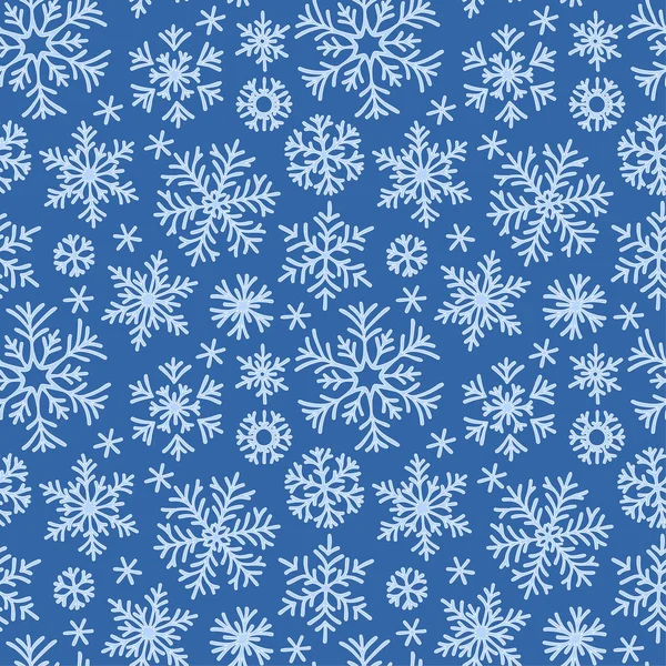 Patrón Garabato Sin Costuras Navidad Con Copos Nieve — Archivo Imágenes Vectoriales