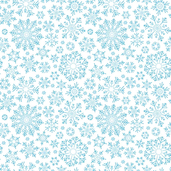 Patrón Sin Costura Abstracto Caída Copos Nieve Azules Sobre Fondo — Archivo Imágenes Vectoriales