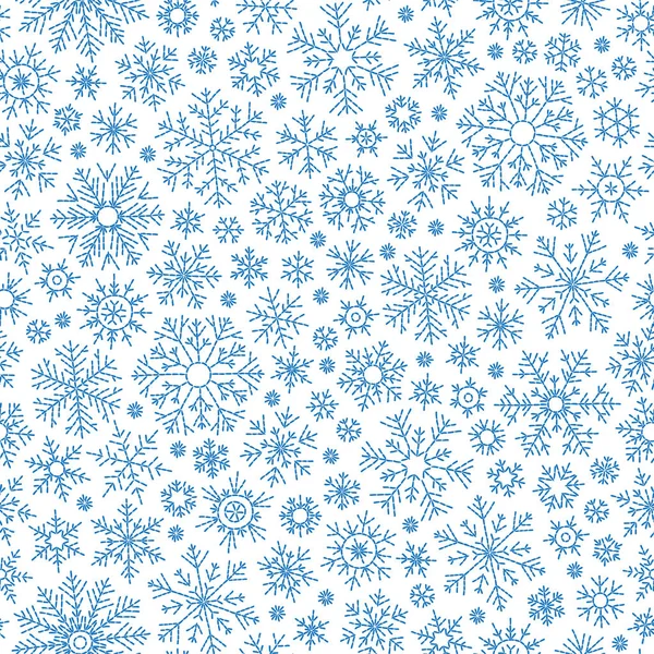 Patrón Garabato Sin Costuras Navidad Con Copos Nieve — Archivo Imágenes Vectoriales