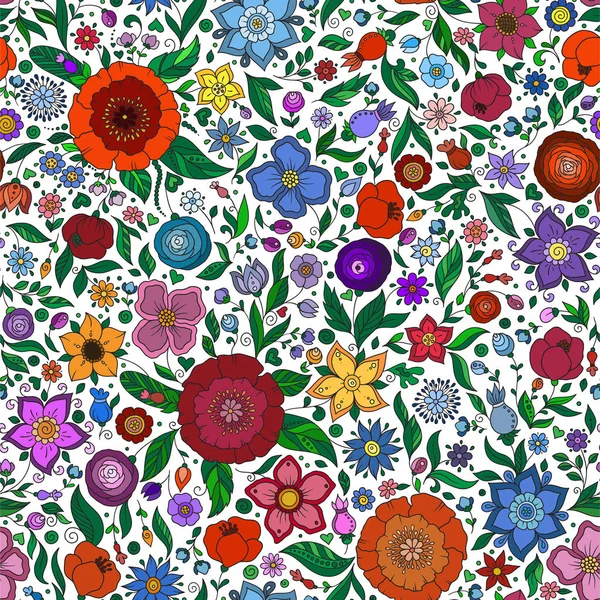 Patrón Floral Vector Sin Costuras Telón Fondo Primavera Verano Diseño — Archivo Imágenes Vectoriales