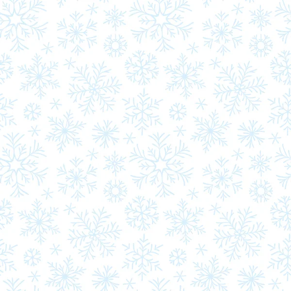 Modèle Doodle Sans Couture Noël Avec Des Flocons Neige — Image vectorielle