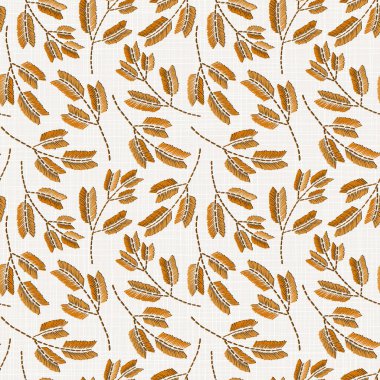 Nakış Tekstil, ev dekor, moda, kumaş için keten kumaş dokusu üzerinde çiçek seamless modeli. dikiş taklit  