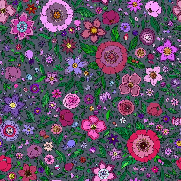 Motif Floral Sans Couture Avec Des Fleurs Modèle Sans Couture — Image vectorielle