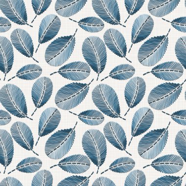 Nakış Tekstil, ev dekor, moda, kumaş için keten kumaş dokusu üzerinde çiçek seamless modeli. dikiş taklit  