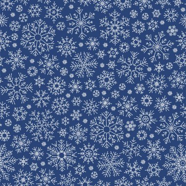 Kar taneleri seamless modeli. Kar yağışı Noel tekrar zemin. 